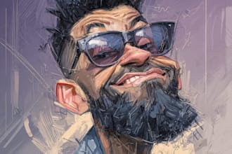 draw a funny caricature with my style