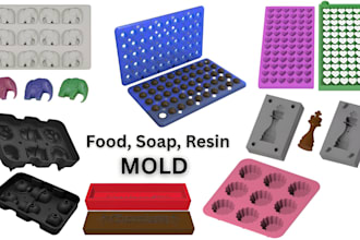 design custom food grade silicone molds for chocolate, candy, soap and resin