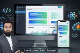 develop a modern responsive react website with firebase authentication
