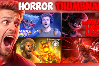 create scary horror youtube thumbnail that get clicks