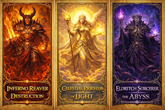 draw fantasy book cover design with stunning artwork