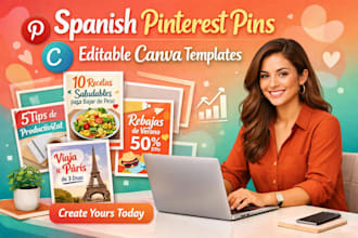create fast viral spanish pinterest pins and editable canva templates