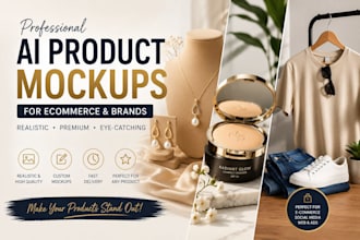create realistic product mockups for ecommerce products and brands