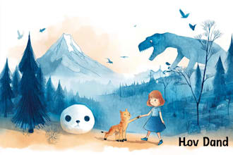 children story book illustration, children story book