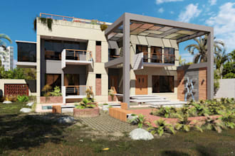 do realistic 3d exterior rendering and modeling