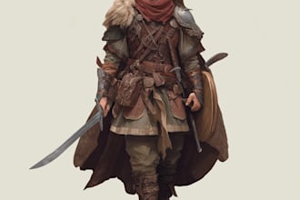 draw a fantasy character for dnd, pathfinder, etc
