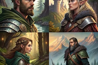 design custom dnd party portraits and group art