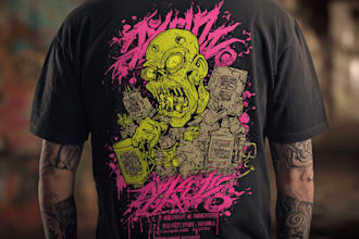 make metal, punk, hardcore, horror tshirt designs