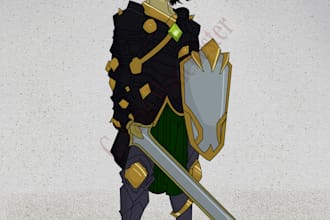 draw a soft and expressive rpg character illustration