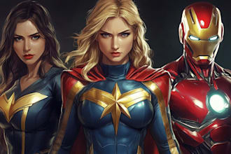 do superhero comic artwork and book