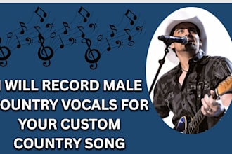 record male country vocals with acoustic guitar for your custom country song