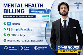 do mental health billing by using tebra, simple practice and office ally