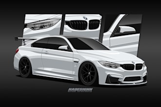make detailed car vector illustration
