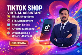 be your tiktok shop virtual assistant for white label and  private label brands