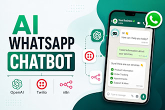 ai whatsapp chatbot using openai, twilio and n8n automation