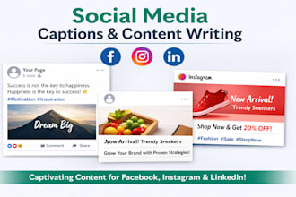 write engaging social media captions and content