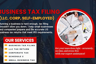 prepare and file your us business tax return for llc, s corp, or c corp