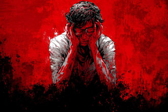 create an bloody horror illustration