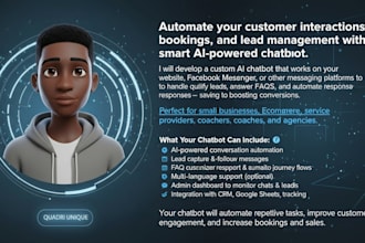 build an ai chatbot for booking, lead generation and messenger responses