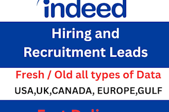 provide verified indeed bulk resumes for hirings by posting jobs