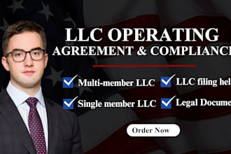 draft your single or multi member llc operating agreement and compliance docs