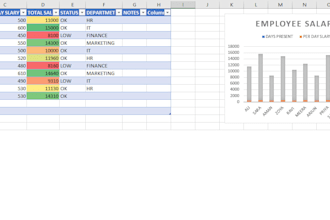 create a professional excel attendance and salary sheet with automation