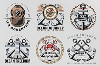 do modern marine, ships, boats and yacht brands  logo design