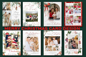 design a merry christmas card, greeting card, or invitation card