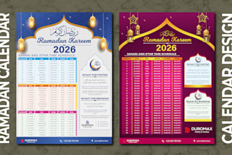 design ramadan calendar, islamic or timetable