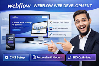 design and edit webflow webpages and cms setup