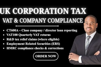 file UK corporation tax ct600 vat return and company accounts to hmrc