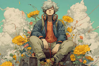 make a unique anime album cover music cover artwork