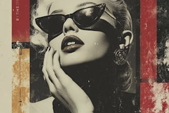 do retro vintage unique album cover art music cover