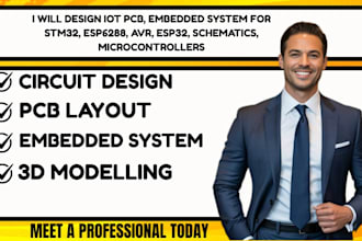 design iot pcb, embedded system for stm32, esp6288, avr, esp32, microcontroller