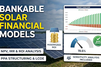 build solar feasibility financial model ROI analysis and lcoe bankability report