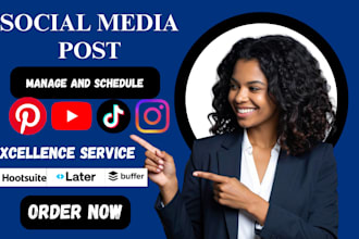 schedule and manage your social media post using sprout social,buffer, hootsuite