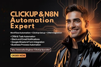 setup and automate your clickup or CRM workflows using n8n and zapier