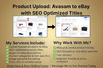 product upload list avasam products on ebay SEO optimized title for better sales