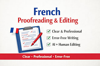 rewrite and proofread your french text professionally