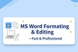 creat, format, edit and desing professional ms word document