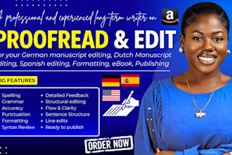 edit and proofread your german, spanish, dutch manuscript with detailed feedback