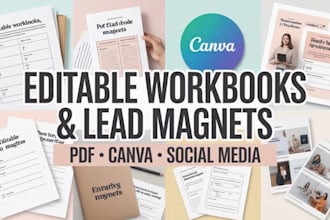 editable workbook guides PDF magnet marketing materials social media template