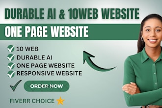 design dorik durable ai, 10web ai website, one page website for sales funnel
