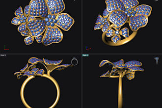 do custom 3d cad jewelry designs, rings, pendants and renders