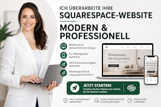 erstelle modernes squarespace webdesign und website redesign