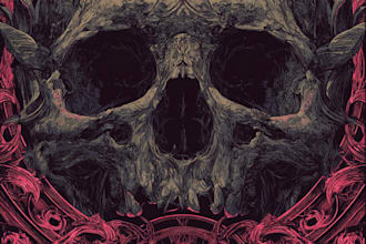 hand drawn horror illustrations in ink