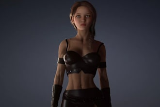 3d warrior character, metahuman 3dmodel, visual novel character, daz3d model,cc5