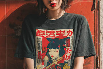 create unique vintage retro tshirt design
