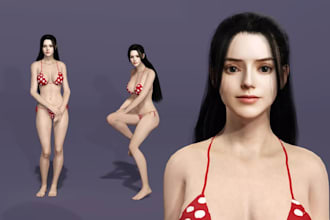 3d erotic character, elf 3dmodel, vrml model, rig3d for xsense, facetrack avatar