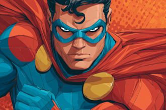 create illustrated novel, comic book cover